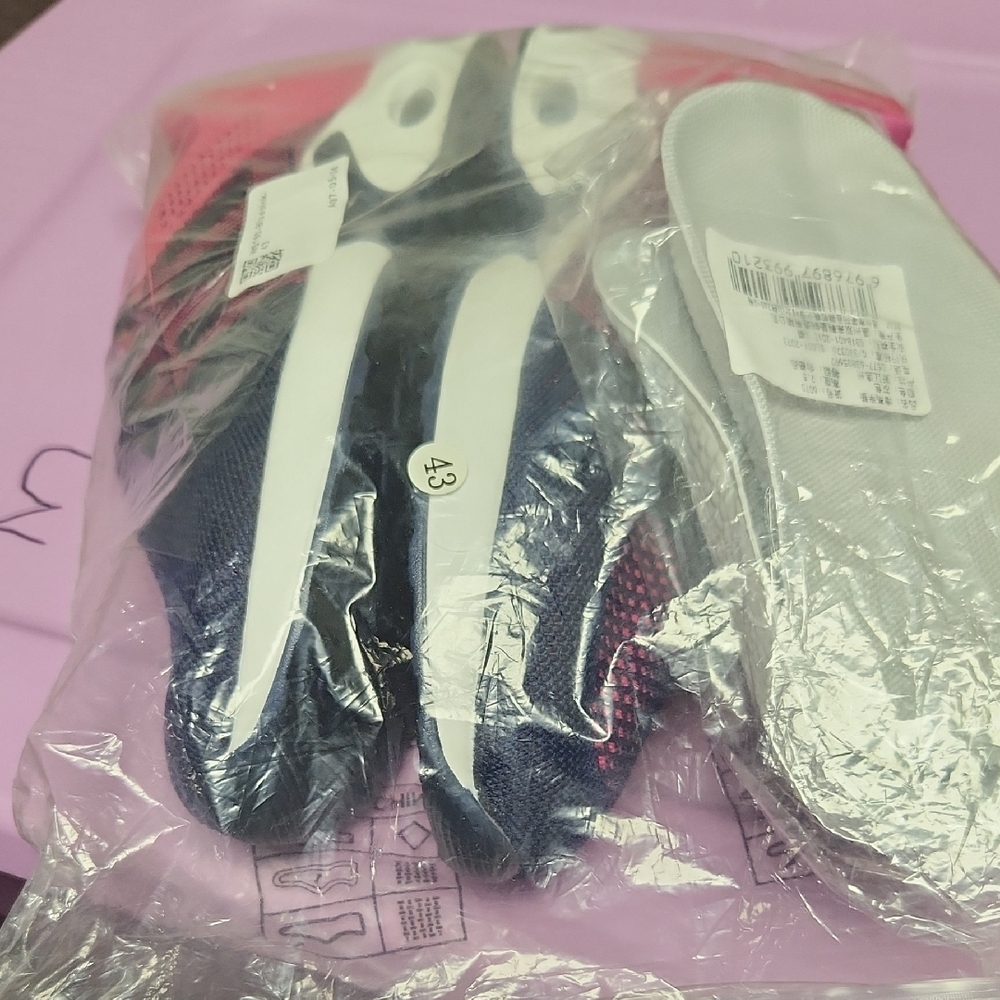 Pink and White Athletic Shoes